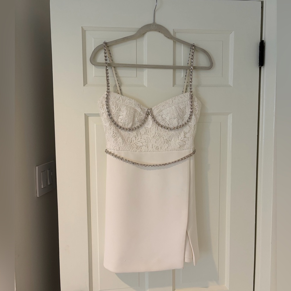 Self-Portrait Lace Bodice Mini Dress - Picture 6 of 9